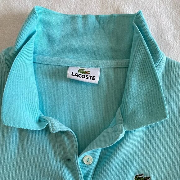 Vintage Lacoste polo shirt Women's Small aqua short sleeve preppy timeless - Picture 2 of 7